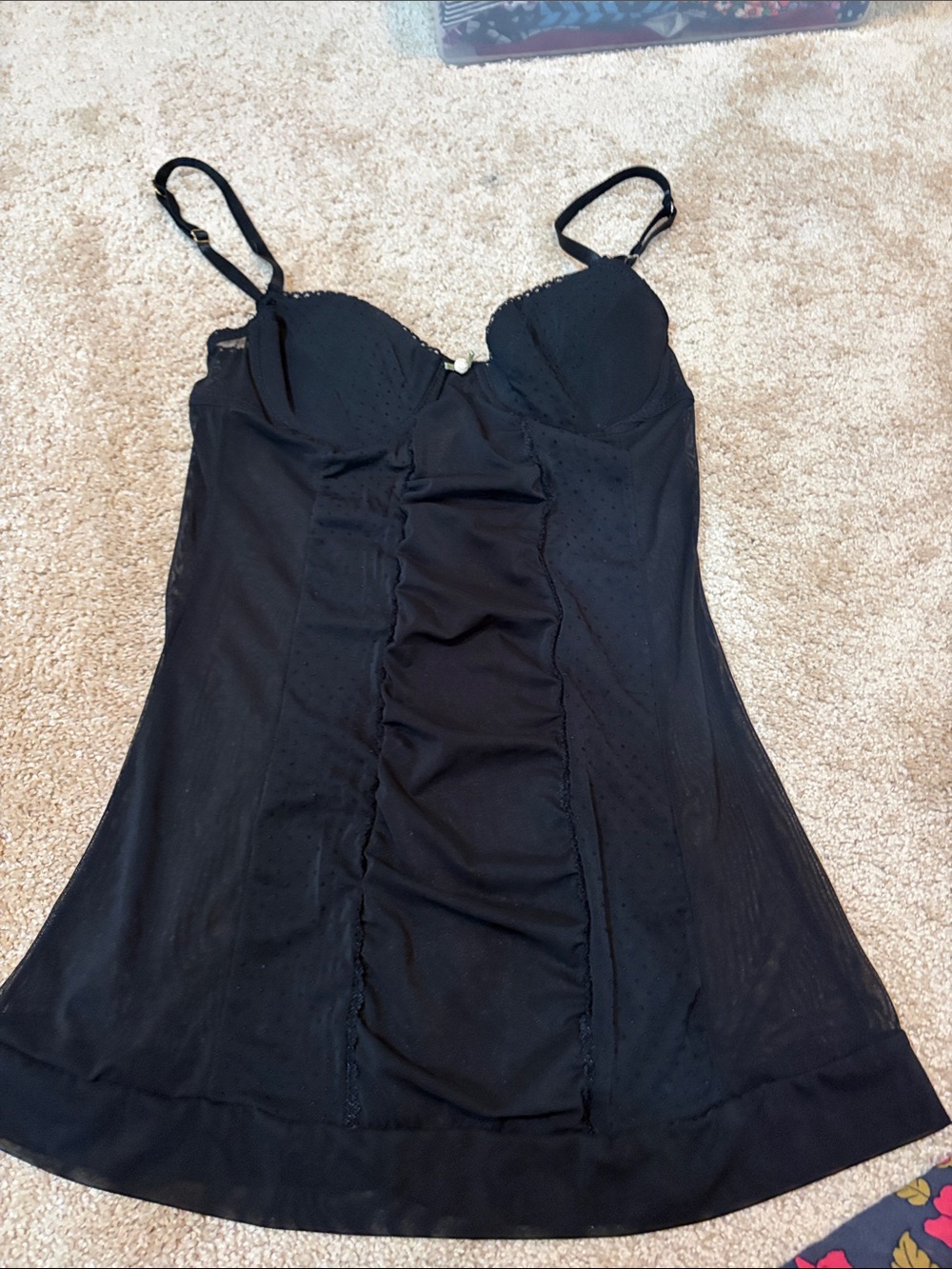 Black Women's Slip Dress Top with Adjustable Straps